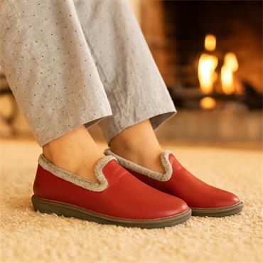 Nordikas Women Fleece Closed Slipped - Red Leather